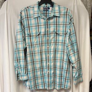 Panhandle Slim Blue and Brown Plaid Shirt
